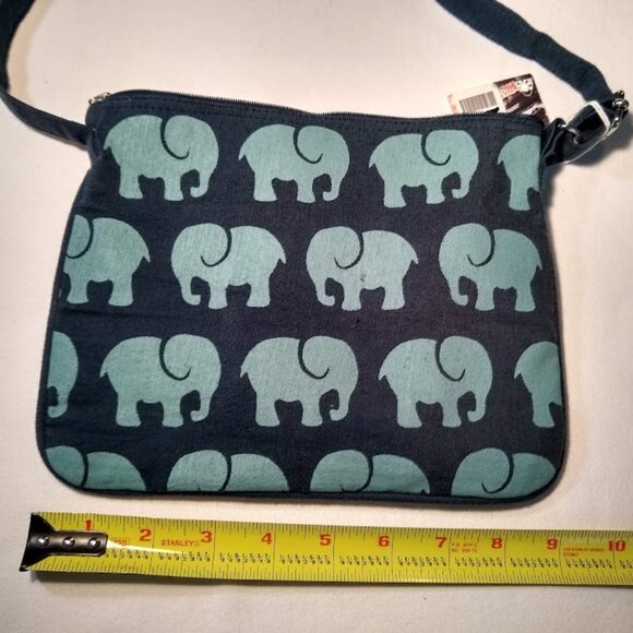 Vacation-Ready! NWT Malia designs blue elephant print crossbody bag - Picture 1 of 6